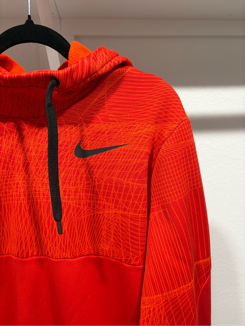 Nike Men’s Bright Orange Hooded Performance Pullover Jacket Hoodie Size Small - Picture 4 of 10